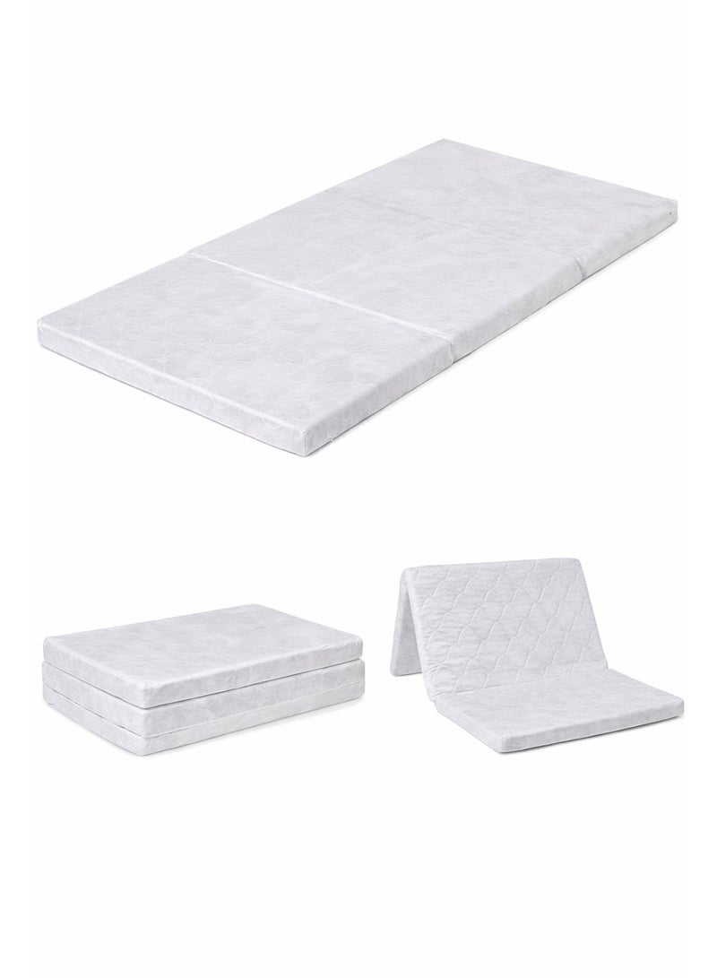 The Home Mart Tri-Fold Mattress, Folding Medical Mattress, 180 x 90 x 6 cm Rebonded Foam, Very Firm Support (70–75 kg/m³), Tricot Fabric 70 GSM, 180 × 90 × 6 cm - Image 1